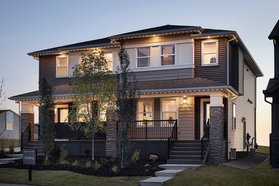 Exterior of Shane Homes paired home showhome.