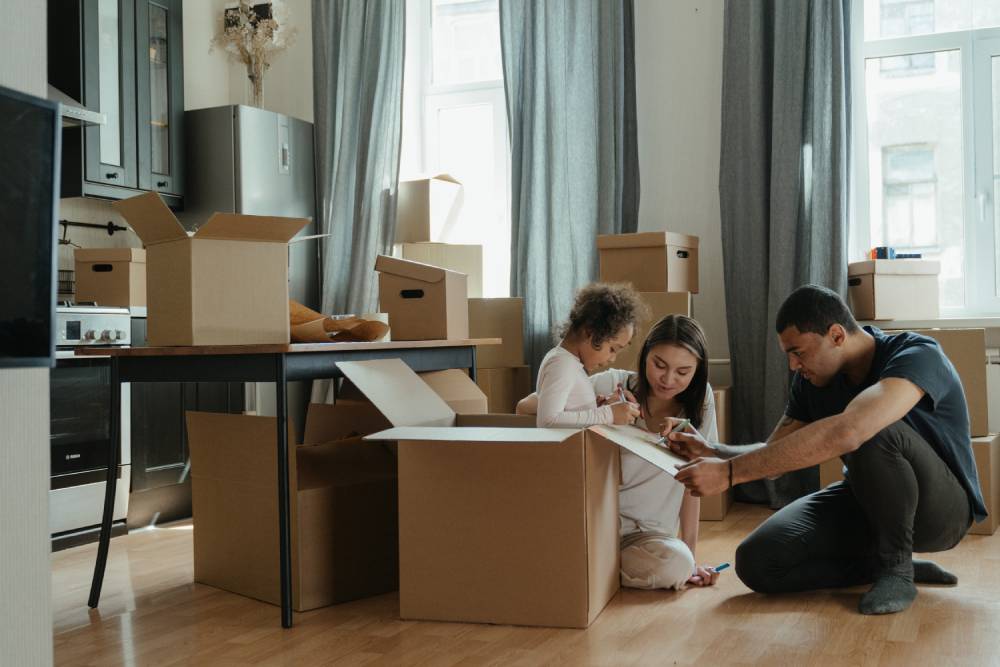 Family preparing to move homes.