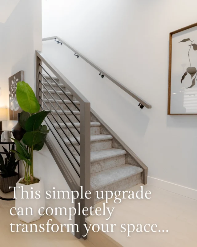 Upgrading your main stairs with an iron spindle railing package is a simple way to transform your home. The sleek, mdoern design opens up the space, lets in more life, and creates a bright, airy feel that's both inviting and refined. 

Ask your Area Manager today about how you can add this upgrade to your home. 

#homedesign #newhomes #calgaryhomes #calgarynewhomes #calgaryhomebuilder #interiordesign